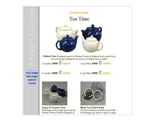 Screenshot of A Cook's Gallery Product Page