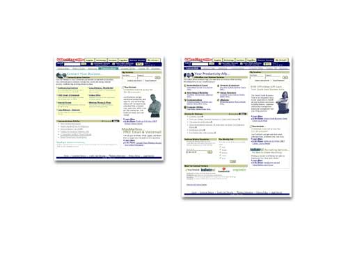 Screenshot of Several OfficeMax Business Services Pages