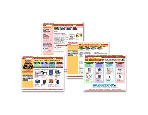 Screenshot of OfficeMax Back-to-School Microsite Pages